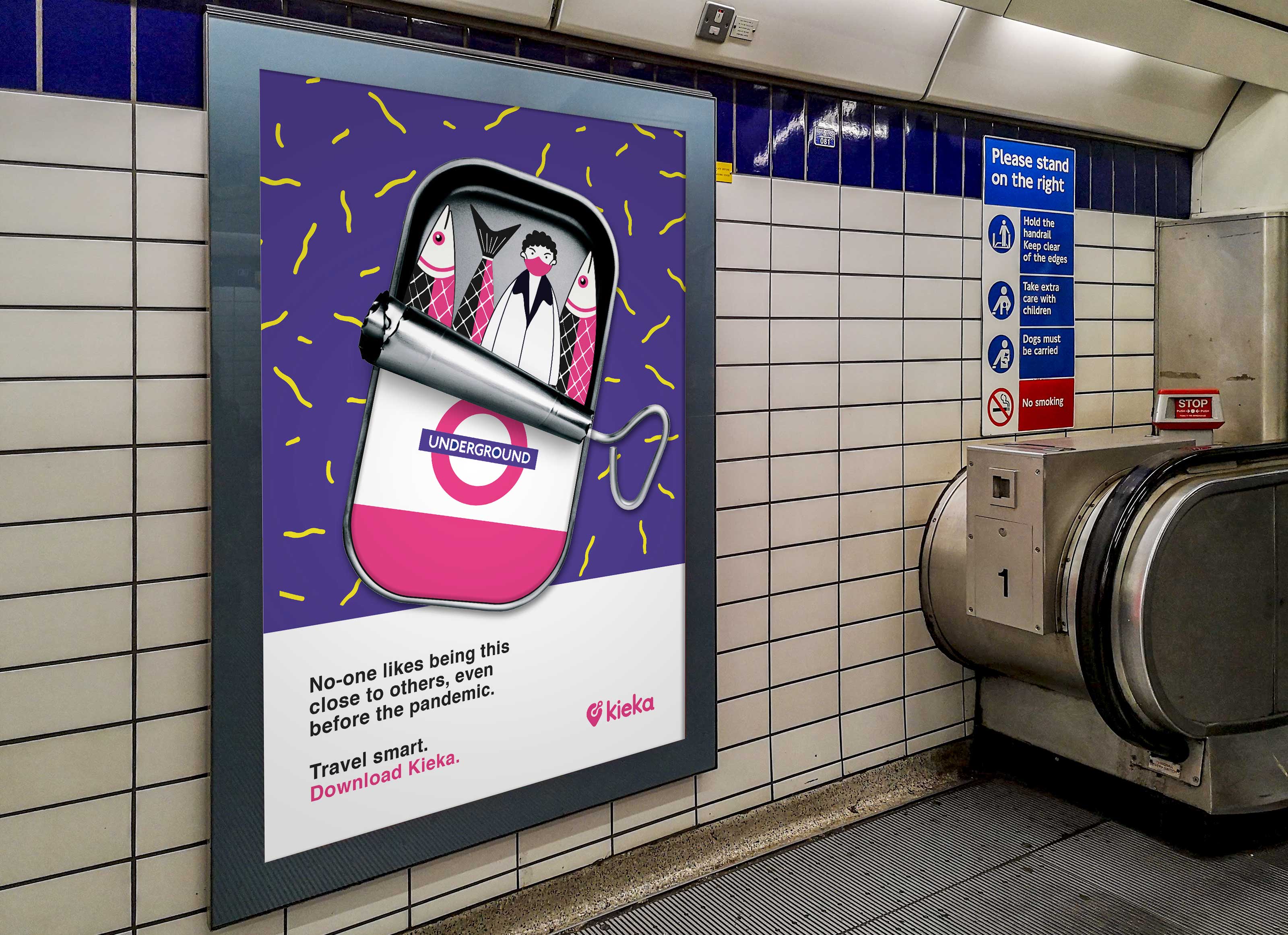 Mockup advertisement in tube station