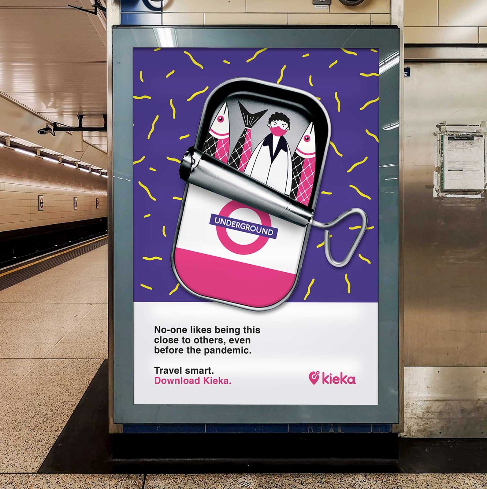 Mockup of design in tube station